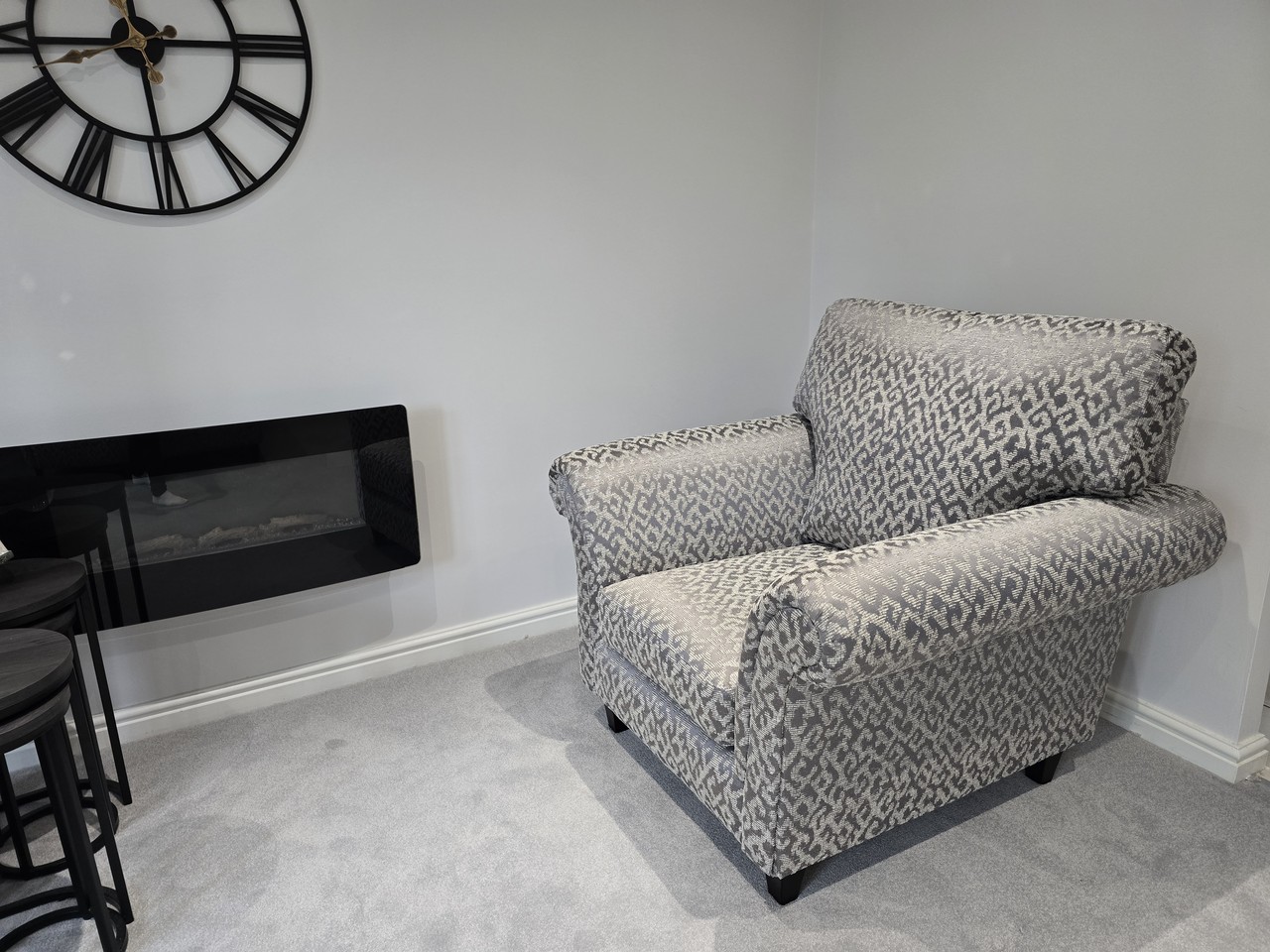 Patterned Mortimer armchair